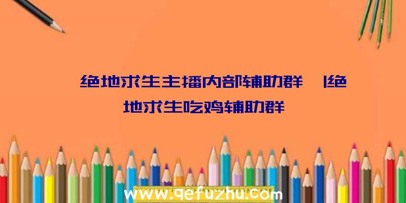 「绝地求生主播内部辅助群」|绝地求生吃鸡辅助群